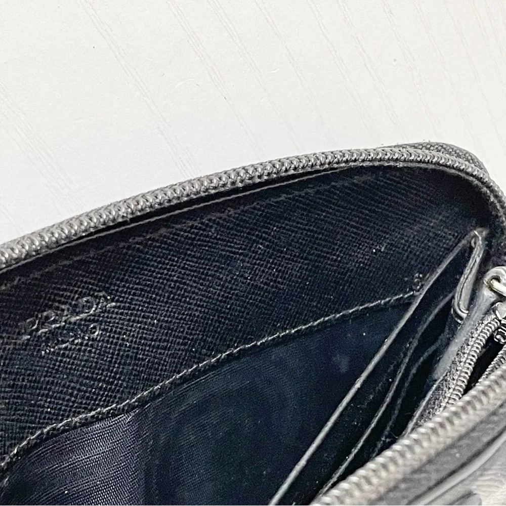 Authentic Prada Black Saffiano Leather Zip-Around Wallet - Picture 10 of 11